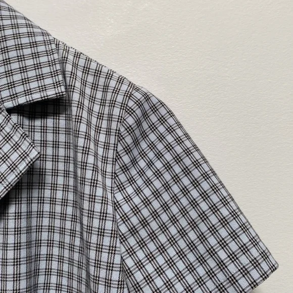 ❗️SOLD❗️Aritzia Sunday Best Blue Plaid Crop Short Sleeve Tuesday Blouse Size XS - Picture 5 of 9